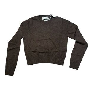 100% Cashmere, luxurious Chocolate Brown Crew Neck Sweater